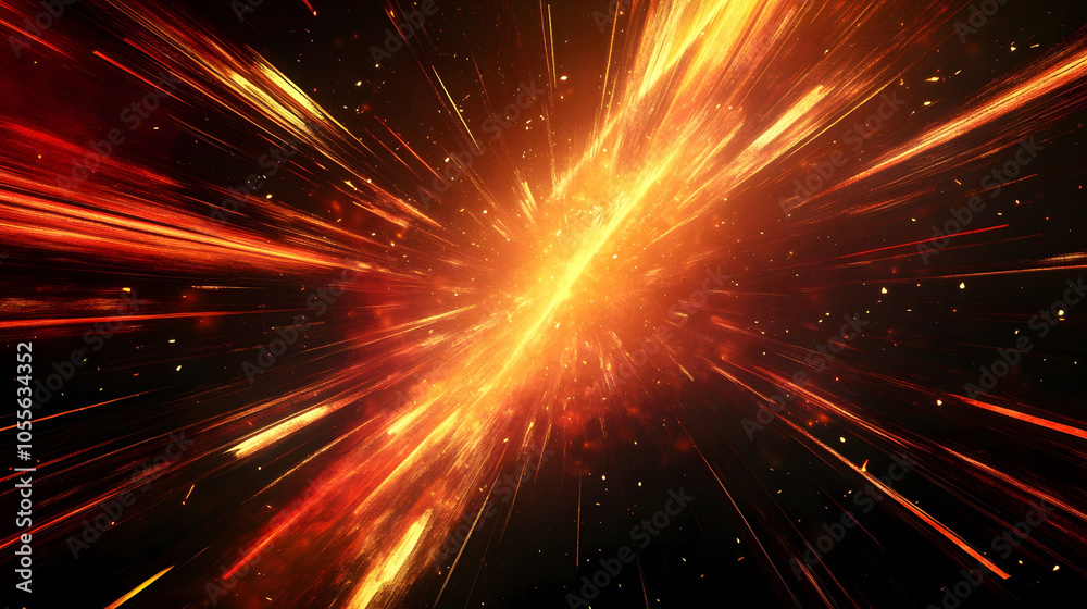 Bright explosion of light with abstract rays in vibrant colors, resembling a festive firework display in a cosmic night sky Bright explosion of light with abstract rays in vibrant colors, resembling a festive firework display in a cosmic night sky