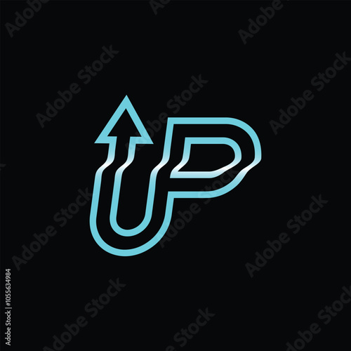 Design font letter UP with arrow concept 