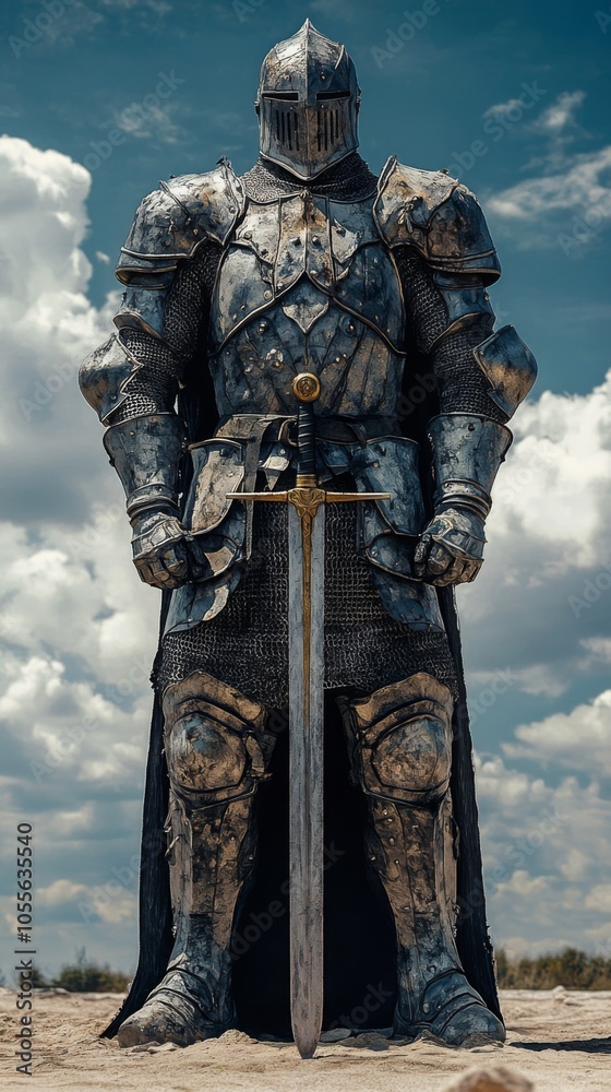 Obraz premium Medieval Knight in Full Armor