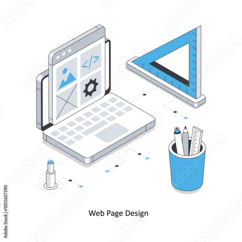 Web Page Design Isometric stock illustration. EPS File stock illustration