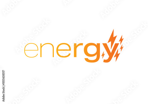 thin to thick energy logo. orange gradient energy and lightning symbols concept. energy logo for business, education, science world