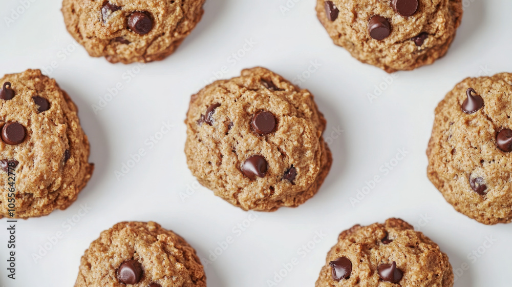 Freshly baked vegan chocolate chip cookies for a healthy treat and snack Freshly baked vegan chocolate chip cookies for a healthy treat and snack
