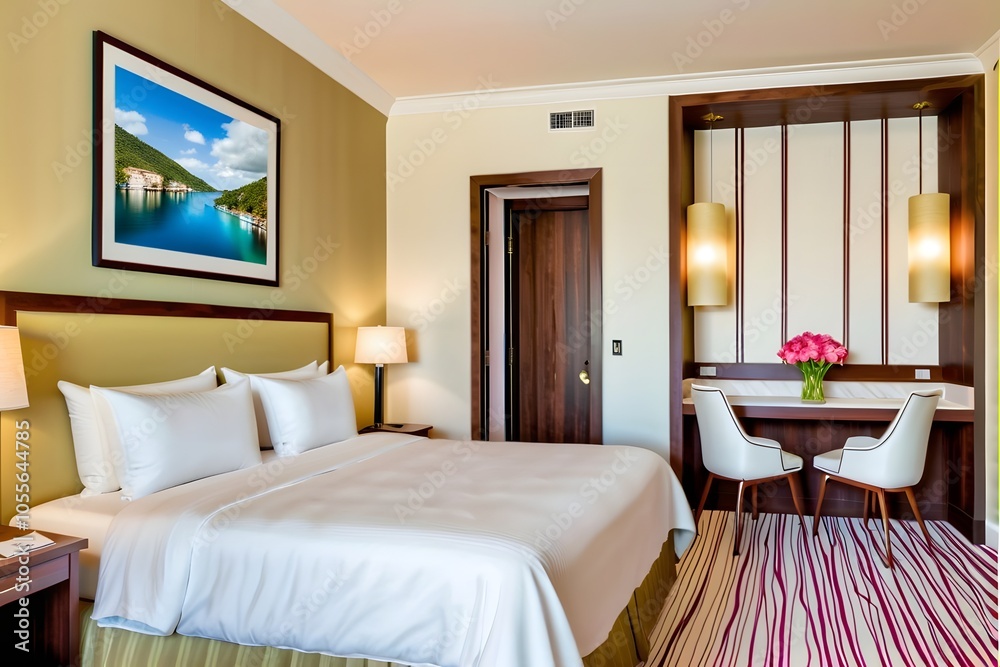 Beautiful hotel room interior. 2-star Hotel room. Beautiful hotel room interior. 2-star Hotel room.