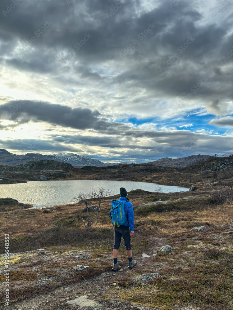 Fototapeta premium hiker in the mountains