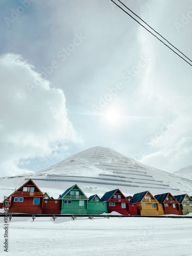 Colourful houses on Svalbard 