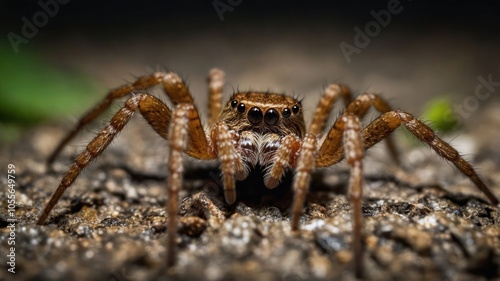 A close-up image of a spider showcasing its detailed features and texture.