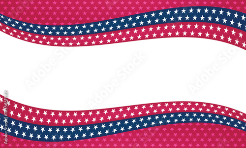 Colorful Wavy Background With Red, White, and Blue Stars Ideal for Patriotic Themes or Celebrations