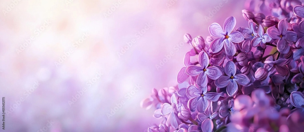 Beautiful Lilac Flowers Bunch Background Closeup