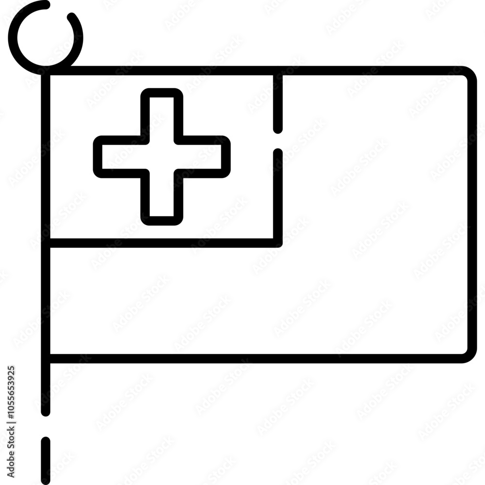 Fototapeta premium Tonga Flag Icon