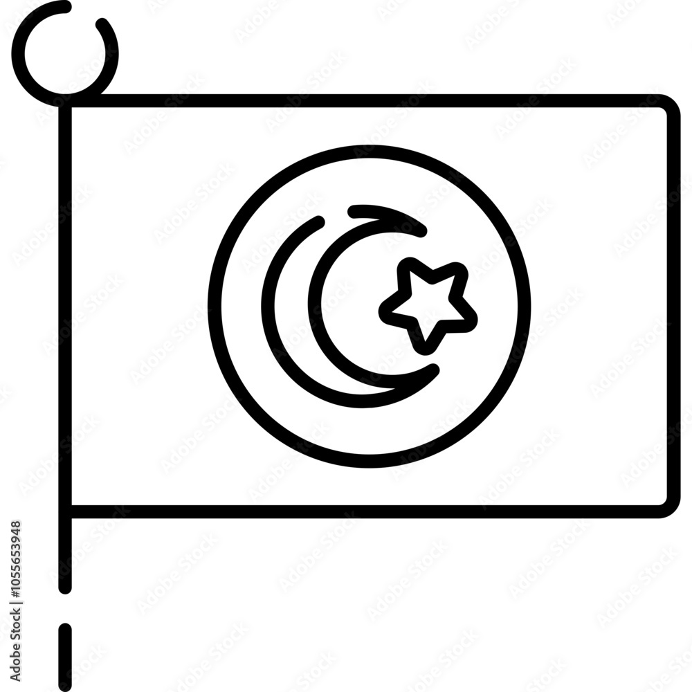 Fototapeta premium Tunisia Flag Icon