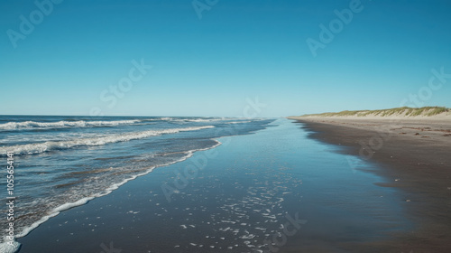 Wallpaper Mural Serene beach with gentle waves and clear sky for tranquil summer design Torontodigital.ca