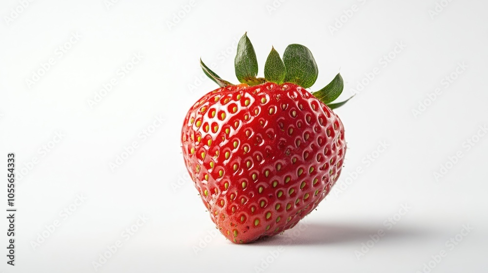 Fresh ripe strawberry isolated against a clean white backdrop Fresh ripe strawberry isolated against a clean white backdrop