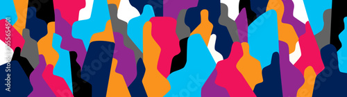 Internet people virtual community social network vector background , abstract multicolor horizontal illustration 