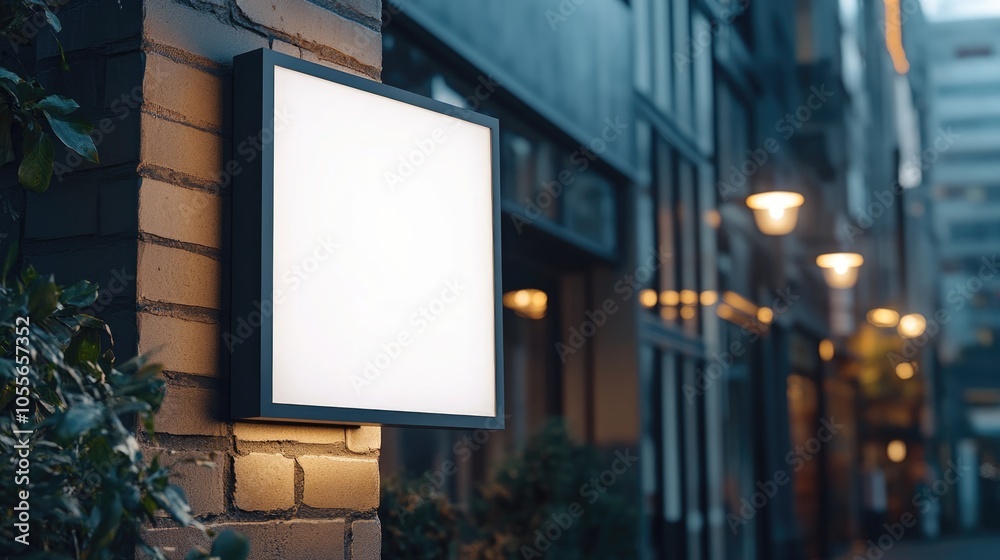 Light box sign showcasing a minimalist design a preview or review concept Light box sign showcasing a minimalist design a preview or review concept