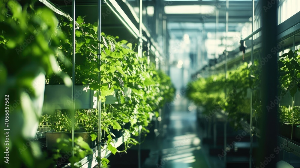 Advanced biotechnology facility featuring a photobioreactor composed of greenery linked through a hydroponic system Advanced biotechnology facility featuring a photobioreactor composed of greenery linked through a hydroponic system
