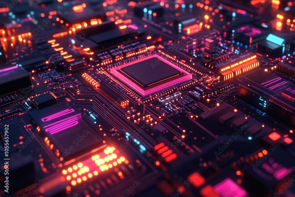 Computer motherboard close-up Computer motherboard close-up