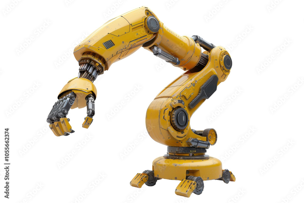 Industrial Robotic Arm Detail Isolated on Transparent or White Background Industrial Robotic Arm Detail Isolated on Transparent or White Background