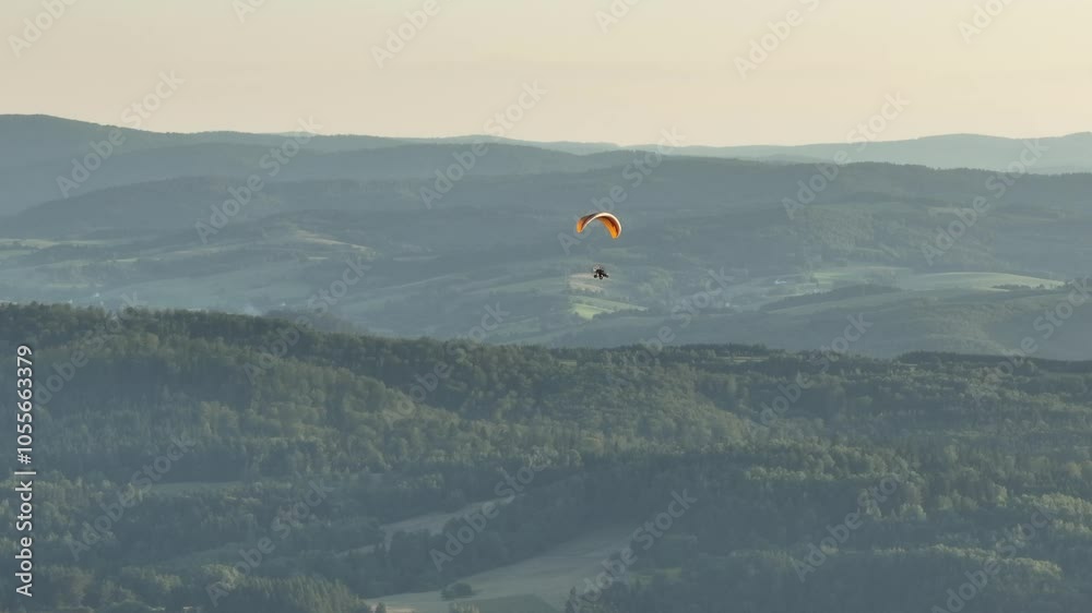 Paraglider against the background of mountains. Mavic 3 Paraglider against the background of mountains. Mavic 3