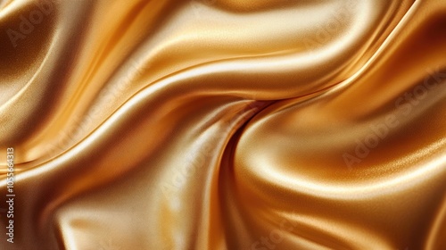 Close up of smooth golden fabric with folds embodying luxury and elegance