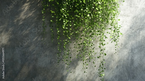 Wallpaper Mural A lush green plant drapes over a textured concrete surface highlighting a striking contrast between organic and industrial features Torontodigital.ca