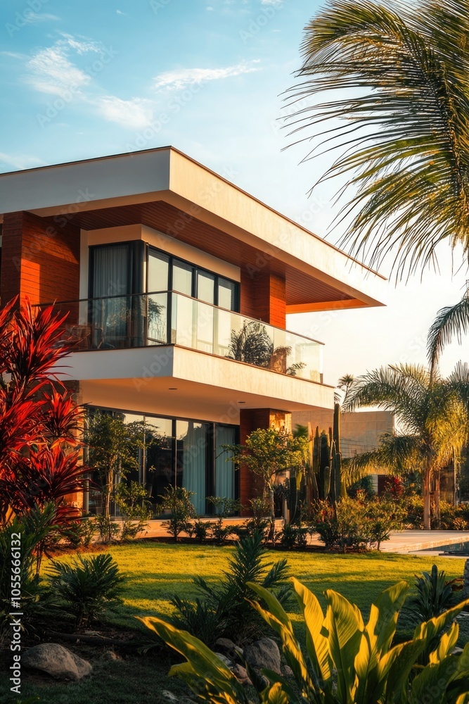 Fototapeta premium House with Palm Tree