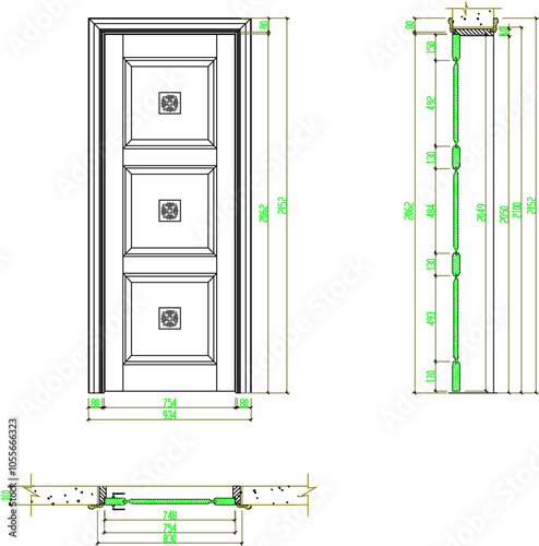 Vector sketch illustration silhouette design image of modern home door furniture