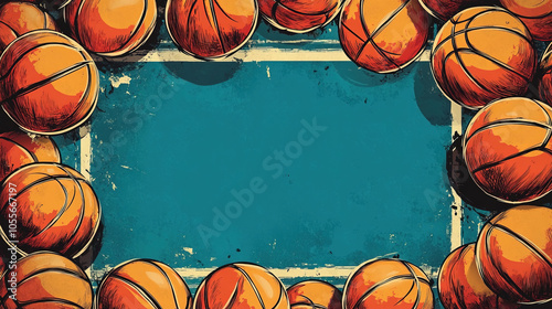 frame with basketball display