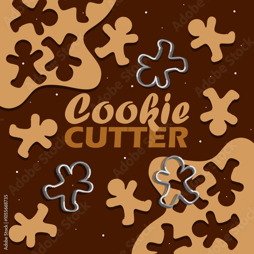 National Cookie Cutter Day to celebrate on December 1st. Cake dough with the mold and cookie cutter.
