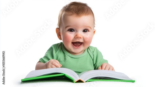 Joyful Baby Exploring a Soft Crinkle Book