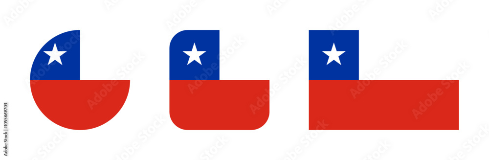Naklejka premium Chile flag icon set