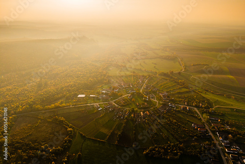 Sunset over Charlottenburg village, Romania