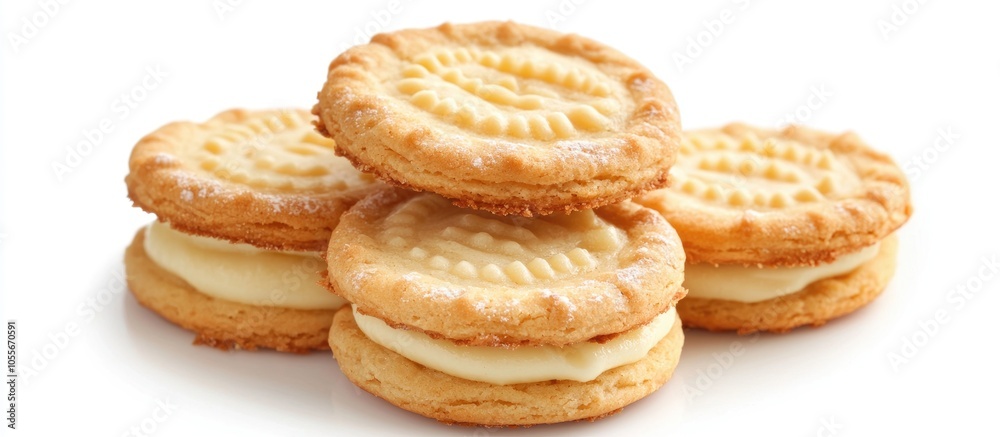 Cookies Custard Isolated On White Background Cookies Custard Isolated On White Background