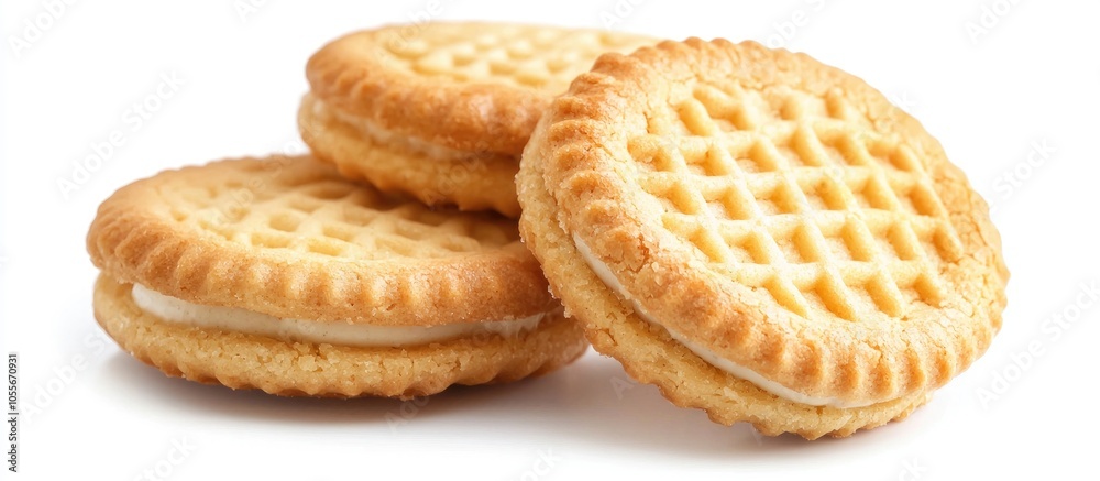 Cookies Custard Isolated On White Background Cookies Custard Isolated On White Background