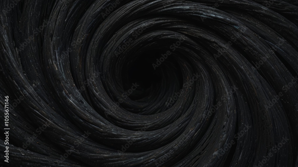 Abstract black background with lines creating a funnel or spiral effect. Abstract black background with lines creating a funnel or spiral effect.