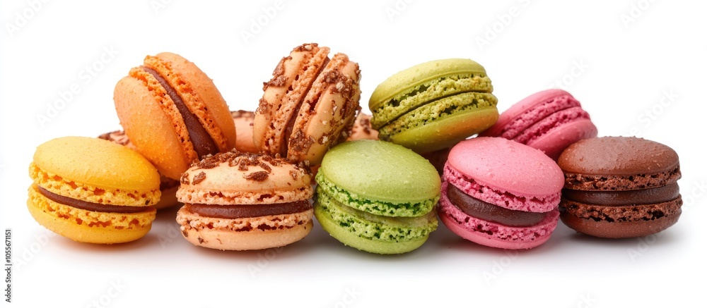 Various Colored Macaroons Isolated On A White Background Various Colored Macaroons Isolated On A White Background