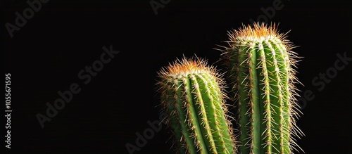 Cactus Black Background