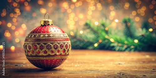 Vintage Christmas Ball with Retro Effect Ornament for Holiday Decoration Photography