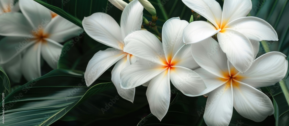 White Tropical Flowers Close Up Small Petals White Tropical Flowers Close Up Small Petals