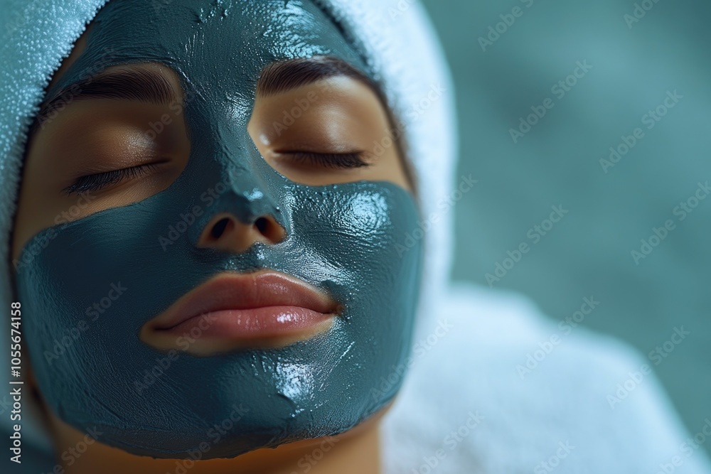 Luxurious Spa Treatment: Woman with Facial Mask Luxurious Spa Treatment: Woman with Facial Mask