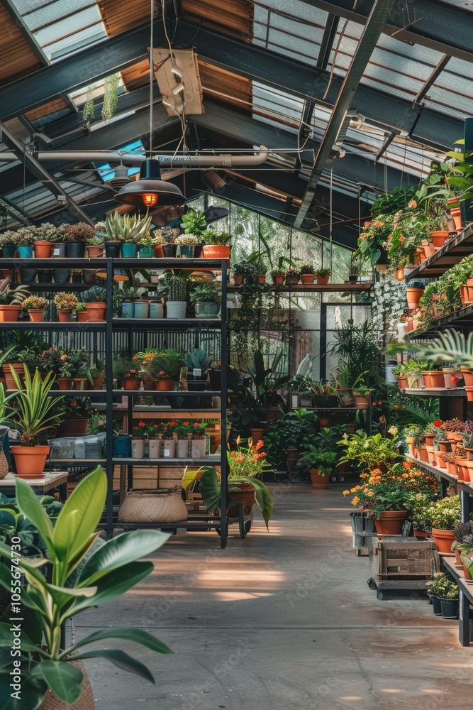 Fototapeta premium A digital enterprise focused on retailing flowers and plants in an industrial complex