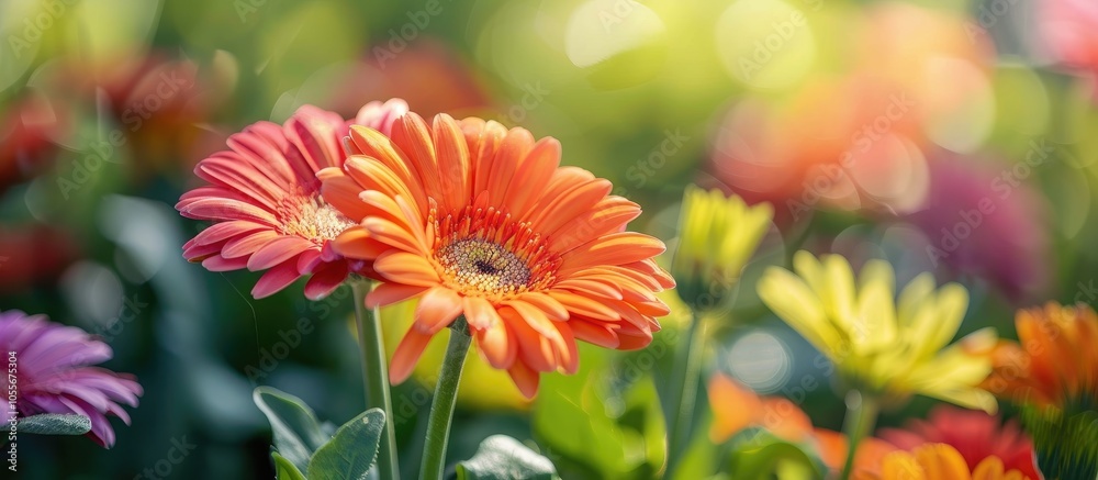 Gerbera Flower In Garden Gerbera Flower In Garden