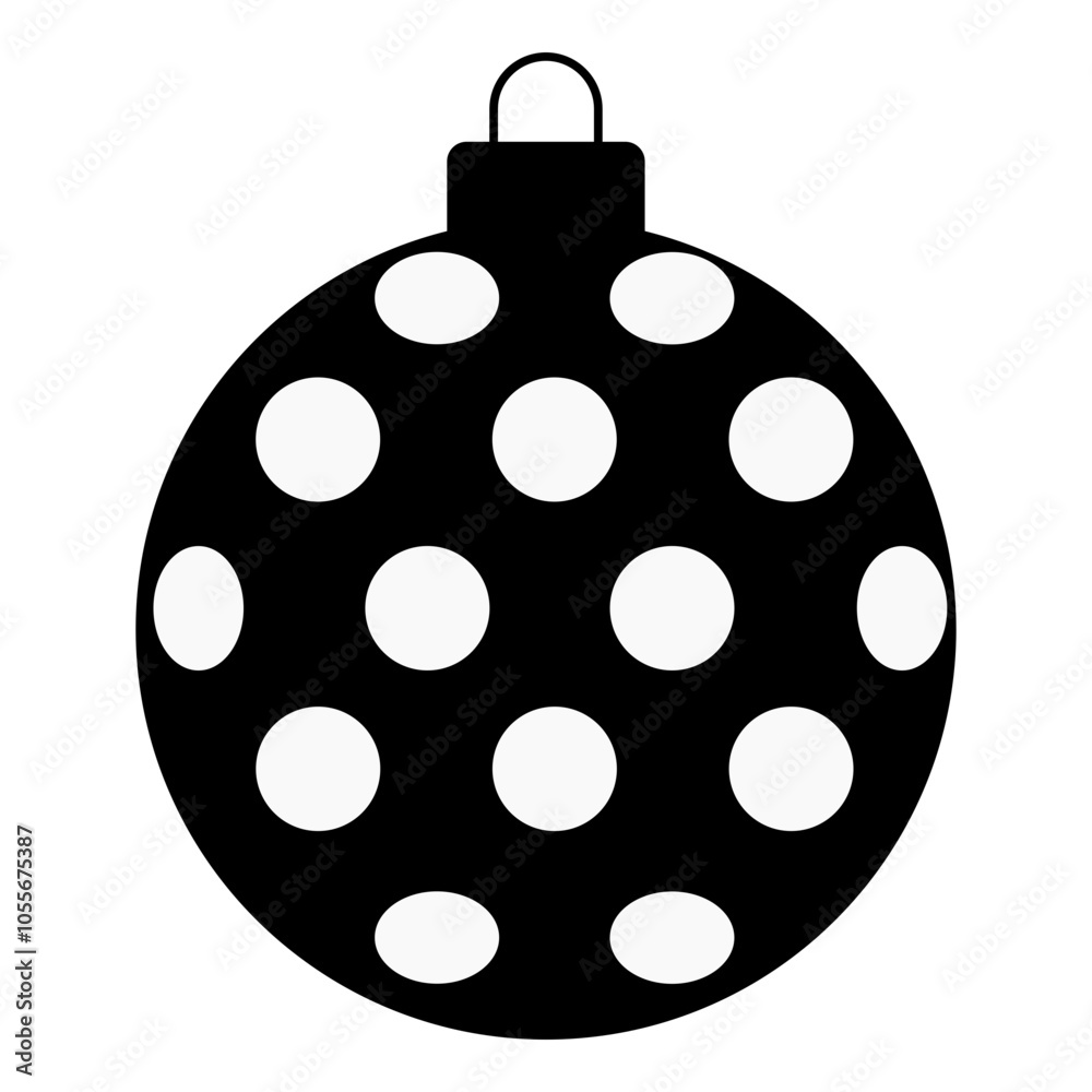 Christmas Ball Silhouette. Vector Illustration on White Background. Christmas Ball Silhouette. Vector Illustration on White Background.