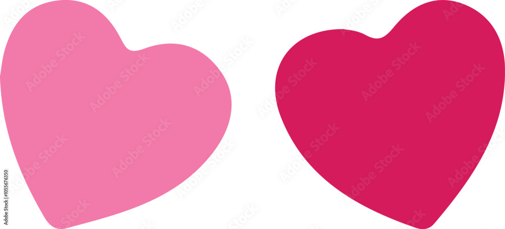 Vector image of a flat linear heart icons set Vector image of a flat linear heart icons set