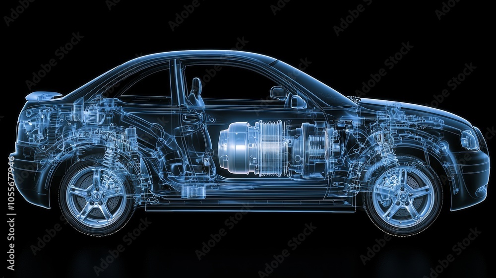 2D Internal Car Engine Components Visualization 2D Internal Car Engine Components Visualization