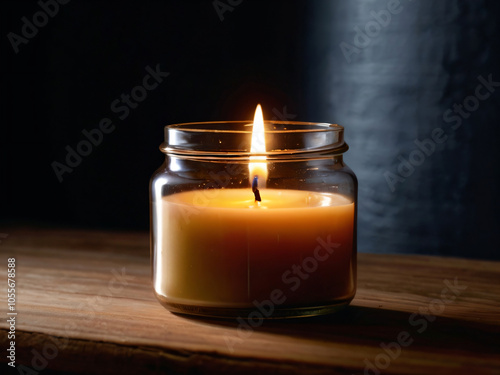 A lit candle stands, symbolizing prayer and reflection.