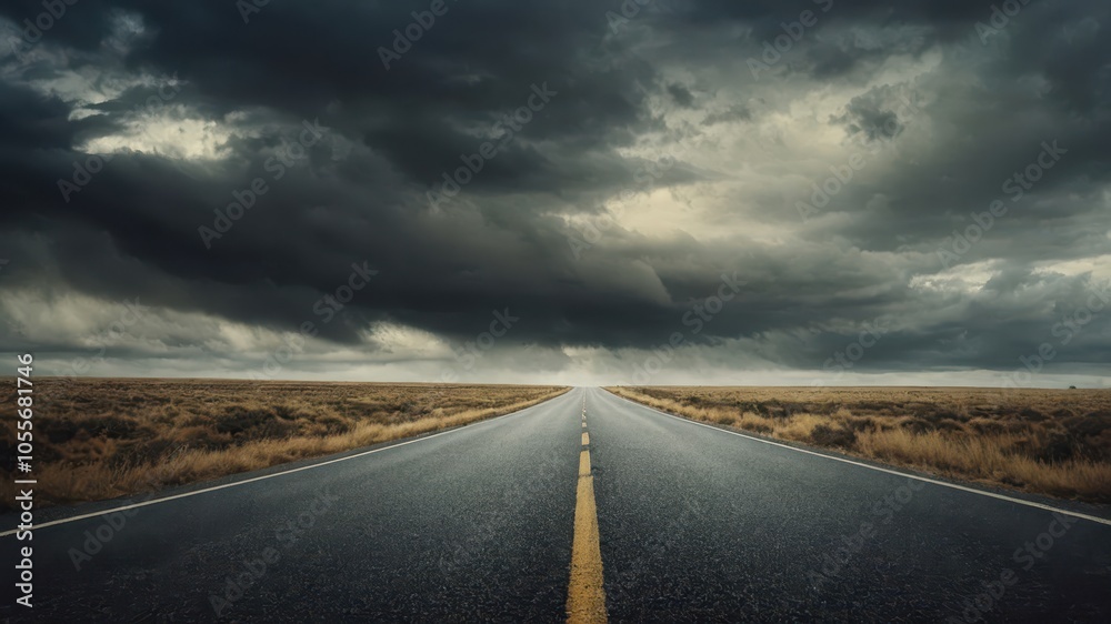 Naklejka premium clouds over the highway