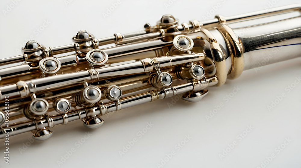 Fototapeta premium musical flute isolated on white