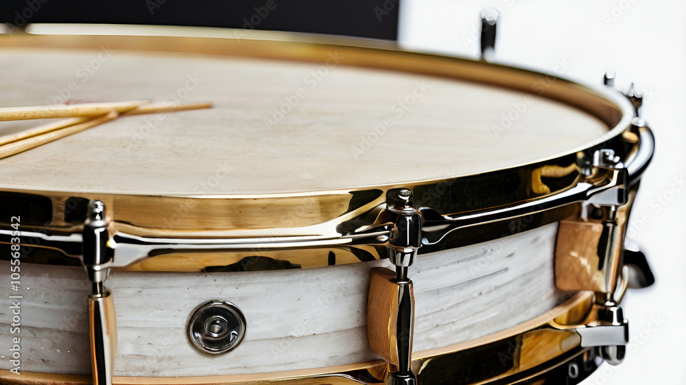 Obraz premium Musical instrument Drum isolated on white background 