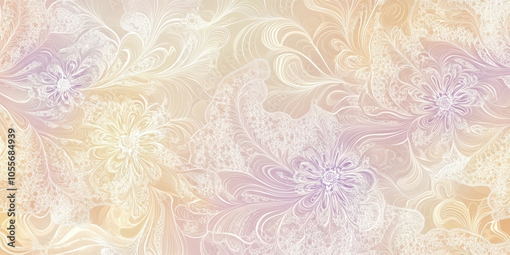 Abstract floral pattern, pastel tones. Abstract floral pattern, pastel tones.