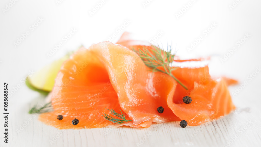 smoked salmon slice with lemon and dill smoked salmon slice with lemon and dill